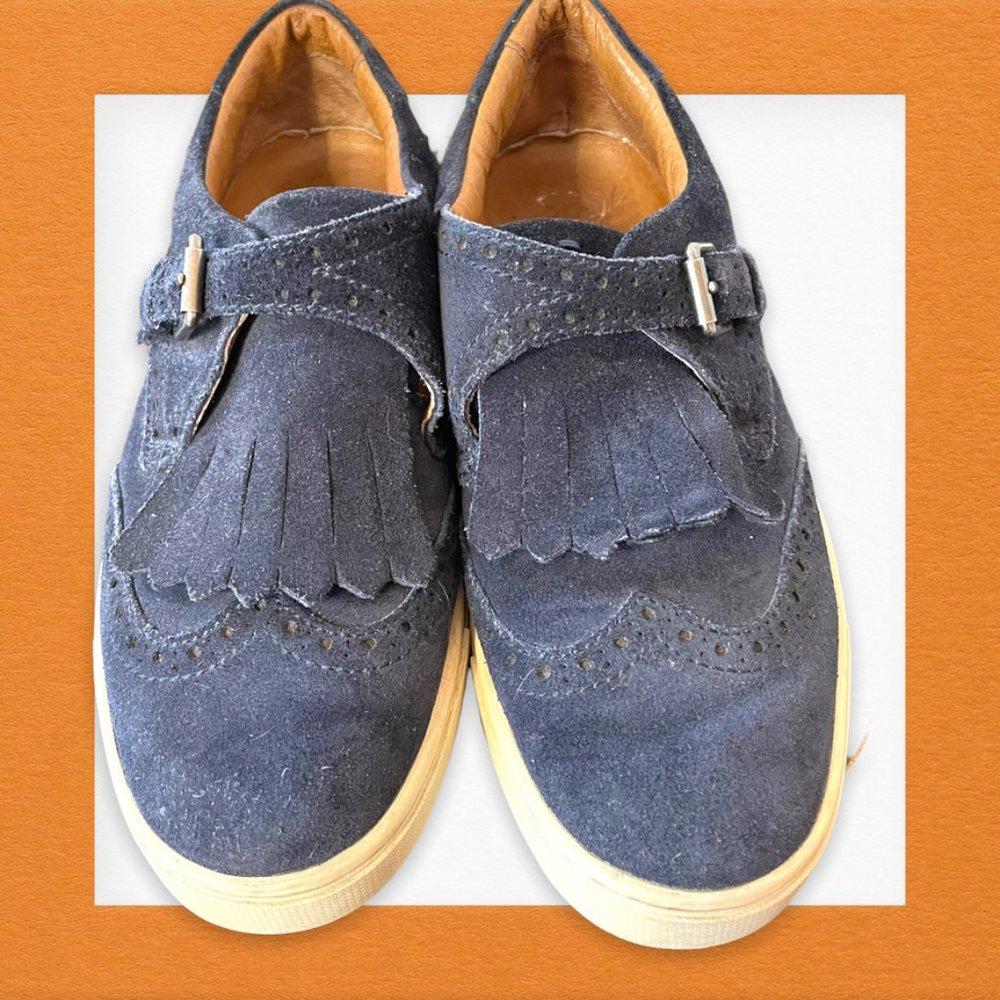 FRYE Suede Slip-On Eyelet Trim Sneakers - 6M